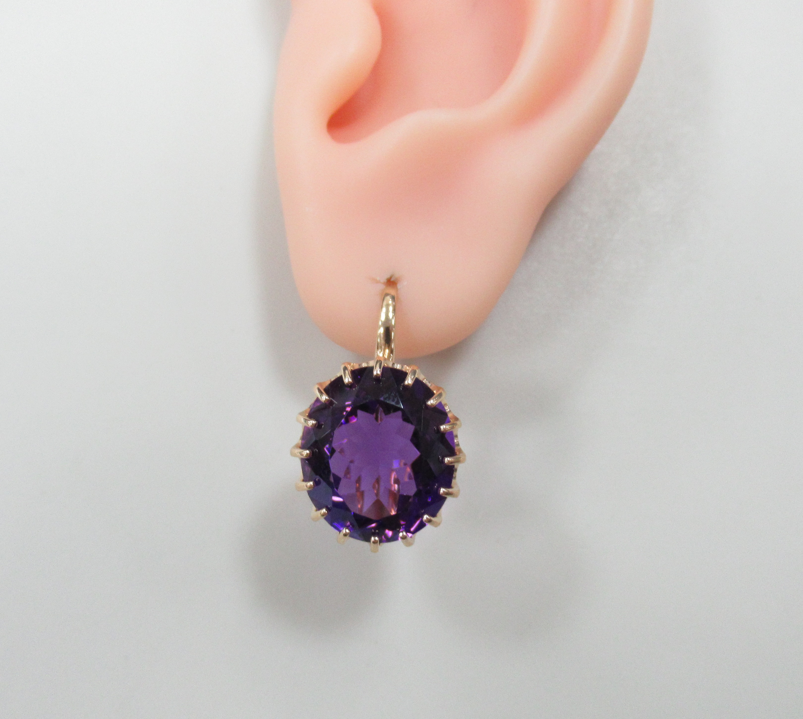 Серебряные серьги с аметистами